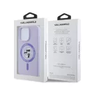 Karl Lagerfeld Silicone KC Heads Ring Apple iPhone 16 Pro Max hátlap tok, lila KLHMP16XSCMKCRHU