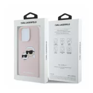   Karl Lagerfeld Silicone Double Heads Print Apple iPhone 16 Pro Max Magsafe kompatibilis hátlap tok, rózsaszín