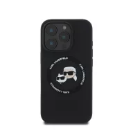   Karl Lagerfeld Liquid Silicone K&CH Heads MagSafe Apple iPhone 16 Pro Max hátlap tok, fekete