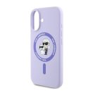 Karl Lagerfeld Liquid Silicone Karl and Choupette MagSafe Apple iPhone 16 hátlap tok, lila