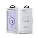 Karl Lagerfeld Liquid Silicone Karl and Choupette MagSafe Apple iPhone 16 hátlap tok, lila