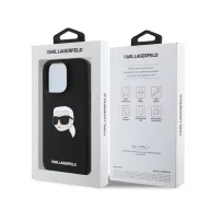   Karl Lagerfeld Liquid Silicone Karl Head MagSafe Apple iPhone 16 Pro hátlap tok, fekete