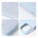 Roar Apple iPhone 16 Pro Max prémium szilikon tok velúr béléssel, világoskék