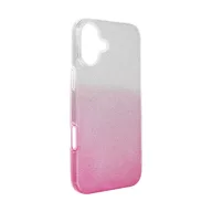   Apple iPhone 16 Plus csillámos hátlap tok, átlátszó/rózsaszín