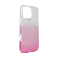   Apple iPhone 16 Pro Max csillámos hátlap tok, átlátszó/rózsaszín
