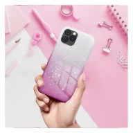   Apple iPhone 16 Pro Max csillámos hátlap tok, átlátszó/rózsaszín