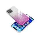 Apple iPhone 16 Pro csillámos hátlap tok, átlátszó/rózsaszín