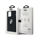 Karl Lagerfeld Silicone Karl & Choupette Ring Apple iPhone 15 Pro Max MagSafe kompatibilis tok, fekete KLHMP15XSCMKCRHK