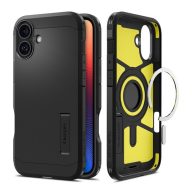   Spigen Tough Armor MagFit iPhone 16 Plus tok, MagSafe, fekete ACS08085