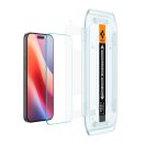 Spigen Glas.tR EZ Fit Apple iPhone 16 Pro / 17 / 17 Pro, tempered kijelzővédő fólia felhelyező kerettel (2db) AGL07928