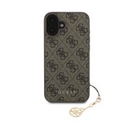   Guess 4G Charm Apple iPhone 16 Plus Tone on Tone hátlap tok, barna