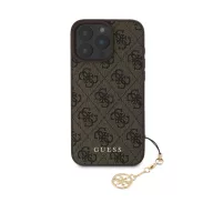   Guess 4G Charm Apple iPhone 16 Pro Max Tone on Tone hátlap tok, barna
