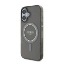 Guess IML Glitter Ring Apple iPhone 16 Magsafe kompatibilis hátlap tok, fekete