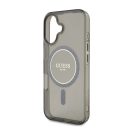 Guess IML Glitter Ring Apple iPhone 16 Magsafe kompatibilis hátlap tok, fekete