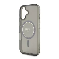   Guess IML Glitter Ring Apple iPhone 16 Magsafe kompatibilis hátlap tok, fekete