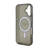   Guess IML Glitter Ring Apple iPhone 16 Magsafe kompatibilis hátlap tok, fekete