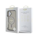 Guess IML Glitter Ring Apple iPhone 16 Magsafe kompatibilis hátlap tok, fekete