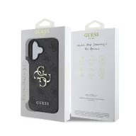 Guess PU 4G Metal Logo Apple iPhone 16 hátlap tok, szürke