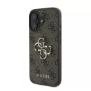 Guess PU 4G Metal Logo Apple iPhone 16 Plus hátlap tok, barna