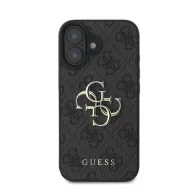   Guess PU 4G Metal Logo Apple iPhone 16 Plus hátlap tok, szürke