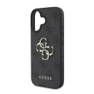 Guess PU 4G Metal Logo Apple iPhone 16 Plus hátlap tok, szürke