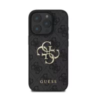   Guess PU 4G Metal Logo Apple iPhone 16 Pro hátlap tok, szürke