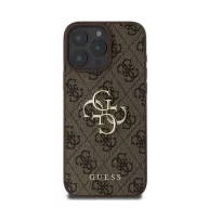   Guess PU 4G Metal Logo Apple iPhone 16 Pro Max hátlap tok, barna