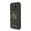 Guess PU 4G Metal Logo Apple iPhone 16 Pro Max hátlap tok, barna