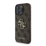   Guess PU 4G Metal Logo Apple iPhone 16 Pro Max hátlap tok, barna