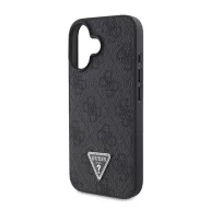   Guess PU 4G Strass Triangle Metal Logo Apple iPhone 16 hátlap tok Crossbody pánttal, fekete