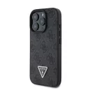 Guess PU 4G Strass Triangle Metal Logo Apple iPhone 16 Pro Max hátlap tok, fekete
