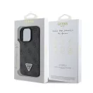 Guess PU 4G Strass Triangle Metal Logo Apple iPhone 16 Pro Max hátlap tok, fekete
