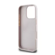   Guess PU 4G Strass Triangle Metal Logo Apple iPhone 16 Pro hátlap tok, rózsaszín
