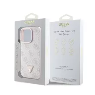   Guess PU 4G Strass Triangle Metal Logo Apple iPhone 16 Pro hátlap tok, rózsaszín