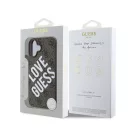Guess PU Leather 4G Big Love Logo Apple iPhone 16 Magsafe kompatibilis hátlap tok, barna