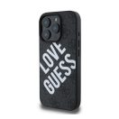 Guess PU Leather 4G Big Love Logo Apple iPhone 16 Pro Magsafe kompatibilis hátlap tok, fekete