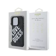   Guess PU Leather 4G Big Love Logo Apple iPhone 16 Pro Magsafe kompatibilis hátlap tok, fekete