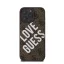 Guess PU Leather 4G Big Love Logo Apple iPhone 16 Pro Max Magsafe kompatibilis hátlap tok, barna
