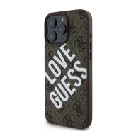   Guess PU Leather 4G Big Love Logo Apple iPhone 16 Pro Max Magsafe kompatibilis hátlap tok, barna