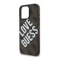   Guess PU Leather 4G Big Love Logo Apple iPhone 16 Pro Max Magsafe kompatibilis hátlap tok, barna