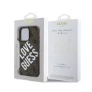 Guess PU Leather 4G Big Love Logo Apple iPhone 16 Pro Max Magsafe kompatibilis hátlap tok, barna