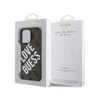  Guess PU Leather 4G Big Love Logo Apple iPhone 16 Pro Max Magsafe kompatibilis hátlap tok, barna