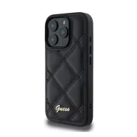   Guess PU Leather Quilted Apple iPhone 16 Pro hátlap tok, fekete