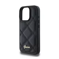   Guess PU Leather Quilted Apple iPhone 16 Pro hátlap tok, fekete