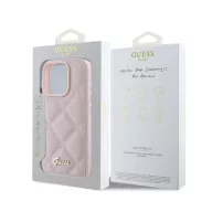   Guess PU Leather Quilted Apple iPhone 16 Pro hátlap tok, rózsaszín