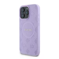   Guess Saffiano Peony Stamp Apple iPhone 16 Pro Max Magsafe kompatibilis hátlap tok, lila