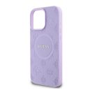 Guess Saffiano Peony Stamp Apple iPhone 16 Pro Max Magsafe kompatibilis hátlap tok, lila