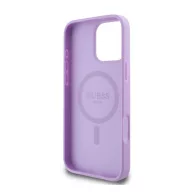   Guess Saffiano Peony Stamp Apple iPhone 16 Pro Max Magsafe kompatibilis hátlap tok, lila