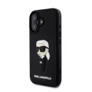 Karl Lagerfeld 3D Rubber Ikonik Apple iPhone 16 hátlap tok, fekete