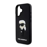   Karl Lagerfeld 3D Rubber Ikonik Apple iPhone 16 hátlap tok, fekete